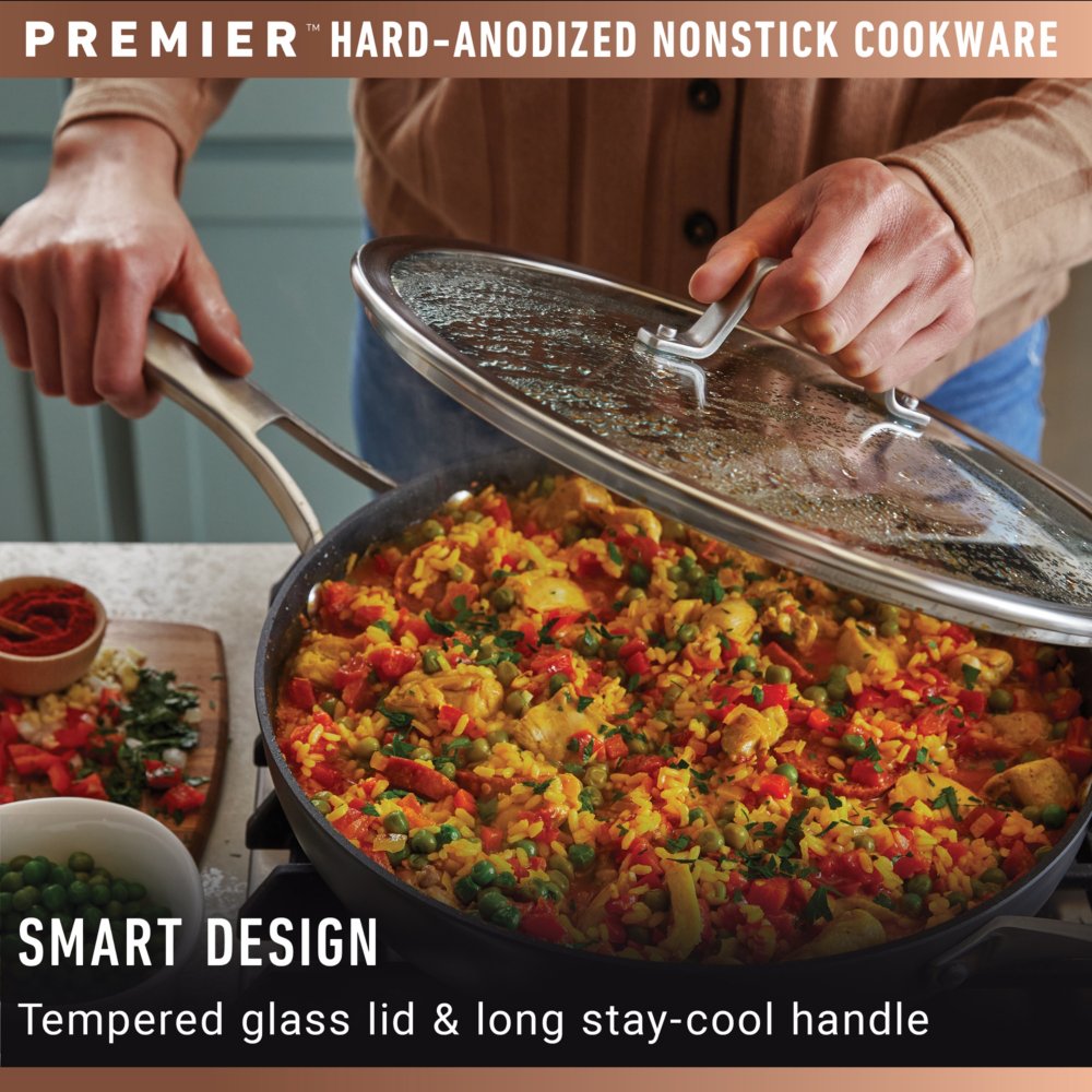Premier™ Hard-Anodized Nonstick 13-Inch Deep Skillet with Lid